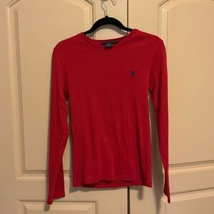 Red polo long sleeve (L)